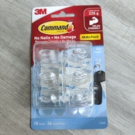 3M Command™ Mini Clear Hooks 17006CLR, 18 Hooks, 24 Strips/Pack