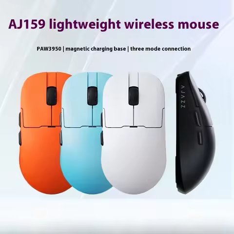 Ajazz Aj159 Apex Wireless Gaming Mouse Tri-Mode Custom PAW3950 8K Magnetic Success Charging Ice Coat