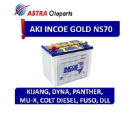 AKI INCOE GOLD NS70 (aki basah) kijang Dyna panther MU-X COLT DIESEL FUSO DLL