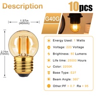 3 Gói E27 LED Edison Bulb 1W 220V bóng đèn LED dây tóc Retro Ấm bóng đèn trắng 1W Thay Thế 10W bóng 