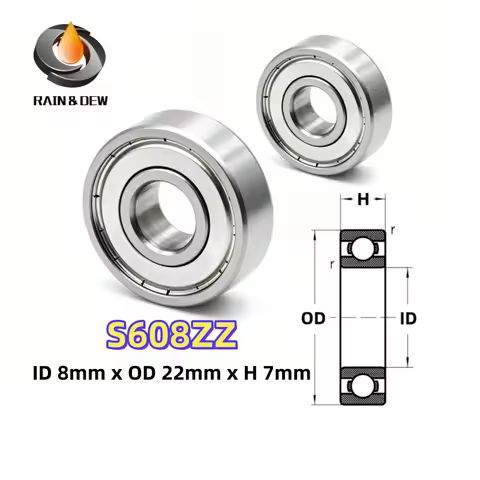8Pcs S608ZZ Stainless Steel Ball Bearing 608zz ABEC-9 8x22x7mm Roller Skates Bearing 608