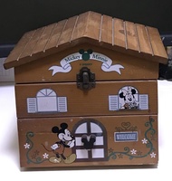 米奇米妮 木首飾箱 收納箱 兩層屋型 Mickey & Minnie 
