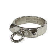 สภาพดีเยี่ยม ▼HERMES 15AK072635 แหวน Collier de Chien PM AG925 เงินแท้ ไซส์ 51 (JP11) พร้อมกล่อง ผลิ