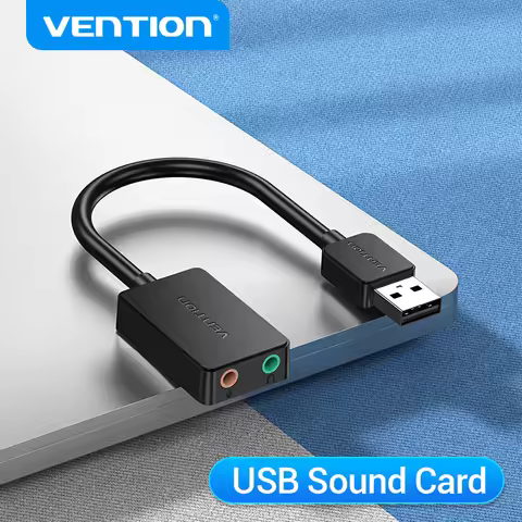 Vention Sound Card USB to 3.5mm Audio Interface Adapter External Sound Card for PC Laptop PS4 Headse