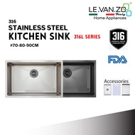 LEVANZO 316L Stainless Steel Volcano Kitchen Sink - 316L