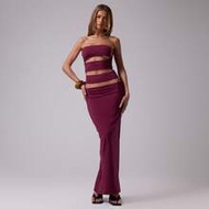 Slinky Extreme Cut Out Detail Fitted Elegant Bandeau Sleeveless Dress สำหรับฤดูใบไม้ผลิ ฤดูร้อน คลับ