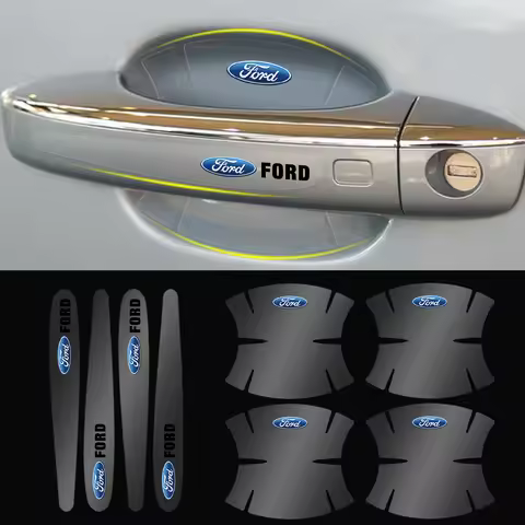 8Pcs Car Door Handle Bowl Anti-Scratch Protector Film Transparent Sticker Accessories For Ford Focus