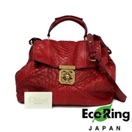 ☆ Chloe 蔻依 Red Python Elsie 2 Way Bag 紅色蛇皮兩用袋 100%真品