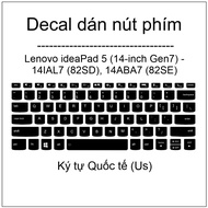 International (Us) key button Decal for Lenovo ideaPad 5 (14-inch Gen7) - 14IAL7 (82SD), 14ABA7 (82S