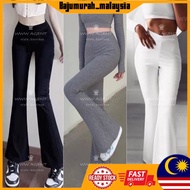New Design🔥Women High Waist Bootcut Pants Flare Wide Leg Trousers Bell Bottom Seluar Panjang