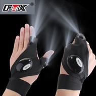 【Ready Stock】Sarung Tangan Pancing FTK | Sarung Tangan LED Lampu Suluh Anti-Gelincir (Separuh Jari)