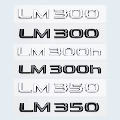 LM300 LM350 LM300h HYBRID 3D Chrome Black Letters Number Emblem Car Fender Rear Trunk Logo Badge Sti