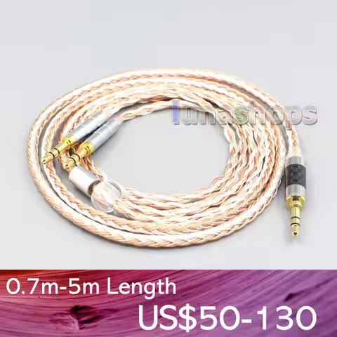LN007007 16 Core OCC Silver Plated Mixed Headphone Earphone Cable For Onkyo A800 Philips Fidelio X3 