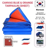 Blue Orange Water Resistance Waterproof Flexible Sheet Tarpaulin Sheet Canvas / Blue Orange Kanvas /