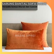MERAH Sofa Cushion Cover SuedePOLOS 30x30 30x50 40x60 Brick Red