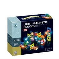 STEM 小製作 - 魔磁樂園磁力燈光滾珠軌道積木玩具 49pcs 平行進口