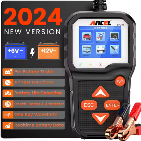 ANCEL BA301 6V 12V Car Battery Tester 100-2000 CCA Automotive Load Tester Alternator Tester Auto Dig