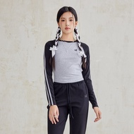 เสื้อยืดคอกลมแขนยาวทรงสลิมฟิตสำหรับผู้หญิง A21 เสื้อเชิ้ตแบบสวมสบายลำลองสำหรับใส่ในบ้าน ชุดชั้นใน