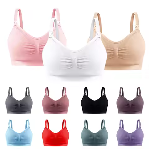 Maternity Bras Double Layer Seamless Bra Pregnancy Clothes Prevent Sagging Breastfeeding Women's Bre