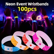 100Pcs Event Wristband Party Neon Event Wristbands Waterproof Neon Event Wristbands
