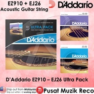 D’Addario EZ910 – EJ26 Ultra Pack Acoustic Guitar String BUNDLE SET Tali Gitar Akustik Kapok Gitar