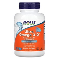 NOW Foods, Ultra Omega 3-D, 600 EPA / 300 DHA, 90 / 180 Fish Softgels