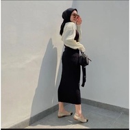 80 / SCUBA SPAN SKIRT 7/9 / SHORT SPAN SKIRT 7/9 / SPAN STRITCH / WOMEN'S SHORT SKIRT RUBBER WAIST