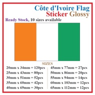 Côte d'Ivoire Flag Sticker Rectangle Postcard / Stiker Pelekat Poskad Bendera Ivory Coast