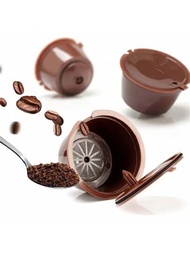 4入組可重複使用咖啡膠囊，適用於Nescafe咖啡機，可補充咖啡膠囊過濾杯套件