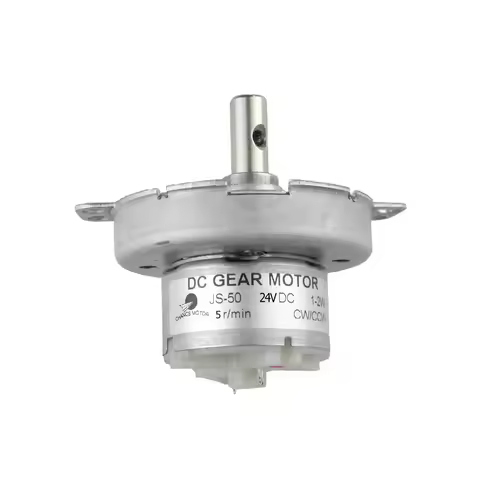 JS-50 DC Motor Gear Electric Synchronous Motor Horizontal Hole Shaft D-Shaft 24V DC 2/5/10/100RPM CW