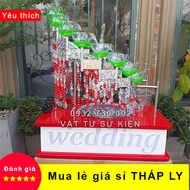 [HCM]Tháp Ly Đế Vuông Happy Wedding