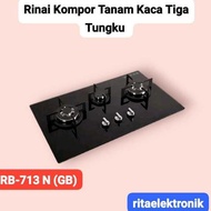 Rinnai Kompor Gas Tanam Kaca Tiga Tungku + Rinnai Kompor Gas Tanam