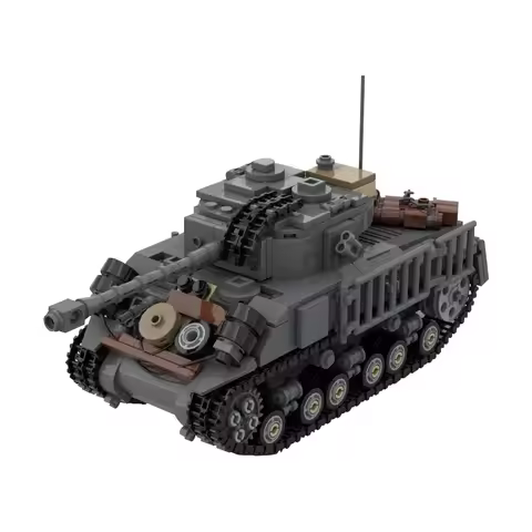 Gobricks MOC M4A3E8 76 W HVSS Tank Bricks Model US Military Sherman Chariot Building Blocks DIY Asse