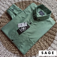 KEMEJA Men's shirt tosca sage green long sleeve jumbo bigsize M-XXL FORMAL NON FORMAL CASUAL shirt s