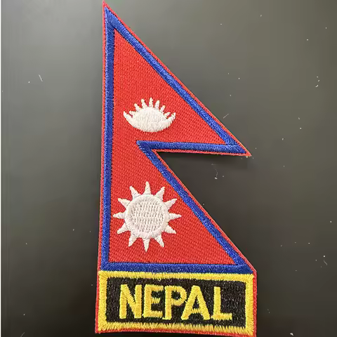 Nepal Flag Embroidery Patches Iron on Saw on Transfer patches Sewing Applications for Clothes in Hom