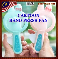Cute Cartoon Mini Hand Press Fan Manual Convenient Kipas Tangan Tekan Doorgift School Event Student Children Party Gift