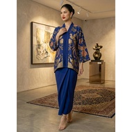 2-Piece Muslimah Kurung Dress Set - Loose Fit, Long Sleeves, Simple Print