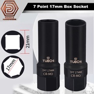 7 point x 17mm 1/2" drive sport rim car wheel box socket 7pt x 17mm car wheel box socket