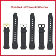 【Watch Strap】 Sport Resin Strap for F-91 F-84 F-105 W-800H W-218 AE-1200/1300 Waterproof TPU Silicon