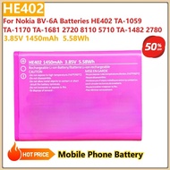 HE402 Mobile Phone Battery 1450mAh 3.85V For Nokia BV-6A Batteries HE402 TA-1059 TA-1170 TA-1681 272
