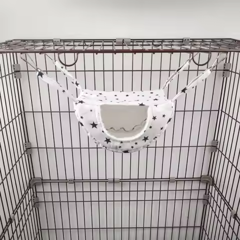 2025 Hanging Ferret Hammock Cage Printed with Hooks Hamster Hammock Ferret Warm Bed For Guinea Pig H