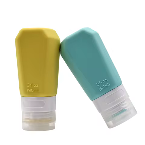 90ML Square Silicone Travel Refill Bottle, Shampoo Lotion Refill Empty Bottle, Cosmetic Refill Stora