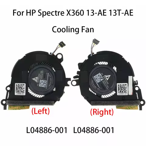 New For HP Spectre X360 13-AE 13T-AE CPU GPU Cooling Fan L04885-001 L04886-001