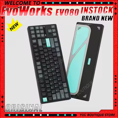 EvoWorks EVO80 Gaming Mechanical Keyboards Aluminium Alloy QMK/VIA Hot Swap 3-Mode Wireless Bluetoot