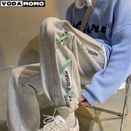 Spring autumn men's casual pants trend loose sports Capris printed drawstring Leggings streetwear jo