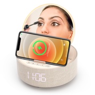 Mirror Wireless Charger Ala Clock Bluetooth Speaker LED Night Light Smart Digital Clock Loudspeaker for 1one14 13 12 Cha