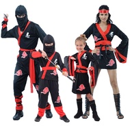 ❂Halloween cosplay Costume Kids Male Ninja Costume Adult Female Japanese Samurai Assassin Parent-Chi