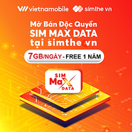 [MIỄN PHÍ 1 NĂM] SIM MAX DATA 4G VIETNAMOBILE 7GB/Ngày + FREE Gọi Nội Mạng. Trọn Gói 12 Tháng Không 