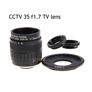 NEWYI 35mm F1.7 CCTV TV Movie Lens+C Mount+Macro Ring for Sony E Mount Nex-6 Nex-7 Nex-5R A3500 A630