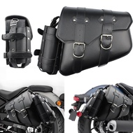 PU Leather Motorcycle Saddlebags Luggage Saddle Bag Pouch Side Tool Pouch Bag For Harley Sportster XL 883 1200 48 72